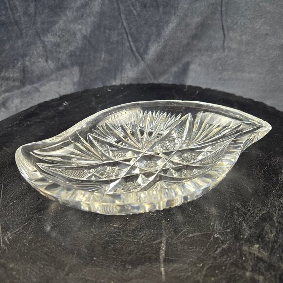 Clear Cut Glass Crystal Candy Dish/Trinket Dish Vintage Collectible - Picture 6 of 12